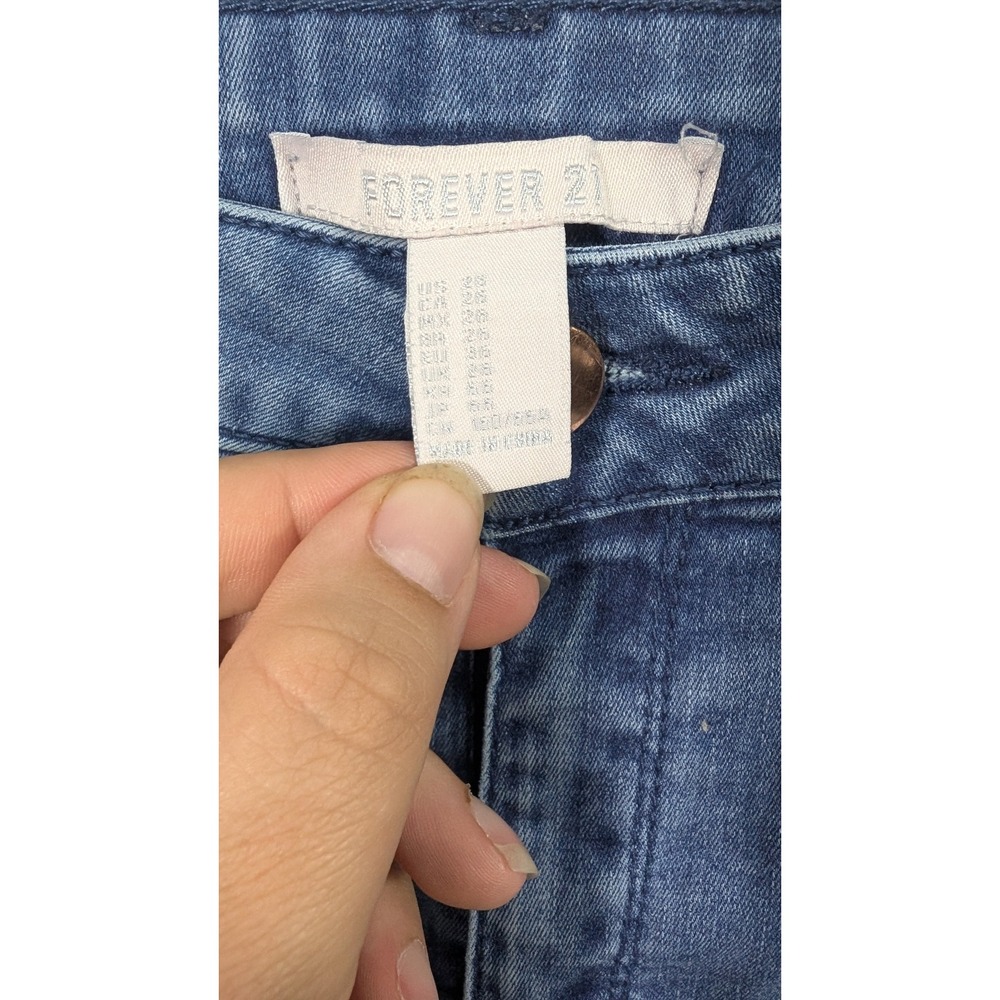 Forever 21 Womens High Rise Skinny Jeans Blue Denim Size 26 Medium Wash - Picture 2 of 3